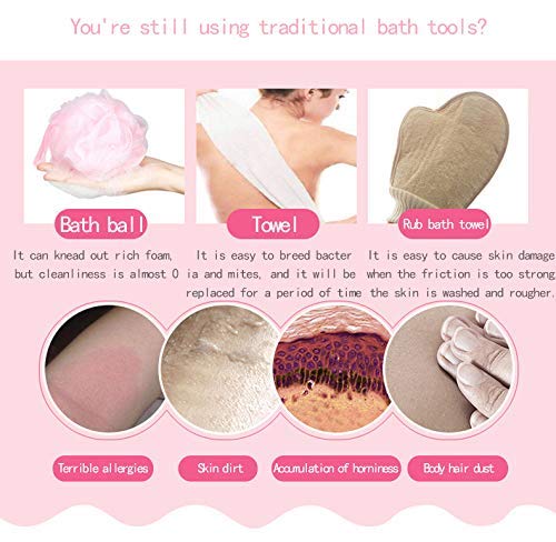Wolf War Loofah Exfoliating Body Scrubber 2 in 1 Face and Body Silicone Scrubber - Silicone Shower Brush Bath Sponge Loofa Blue - Image 2