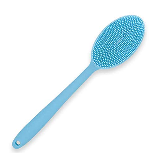 Wolf War Loofah Exfoliating Body Scrubber 2 in 1 Face and Body Silicone Scrubber - Silicone Shower Brush Bath Sponge Loofa Blue - Image 1