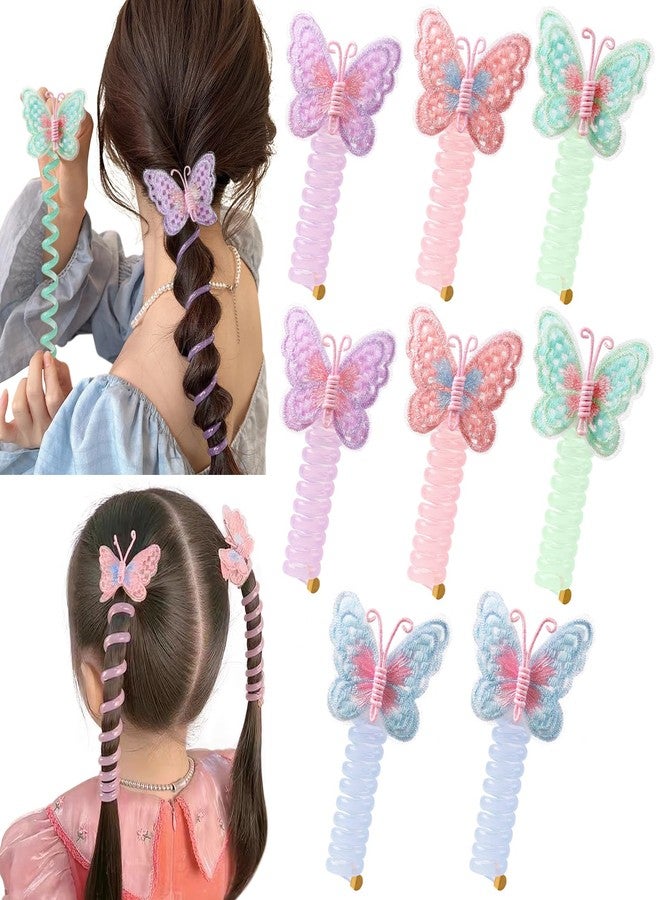 RAINBOW WSK أربطة شعر على شكل فراشة ملونة للأطفال - 8 قطع من رينبو WSK - Image 1