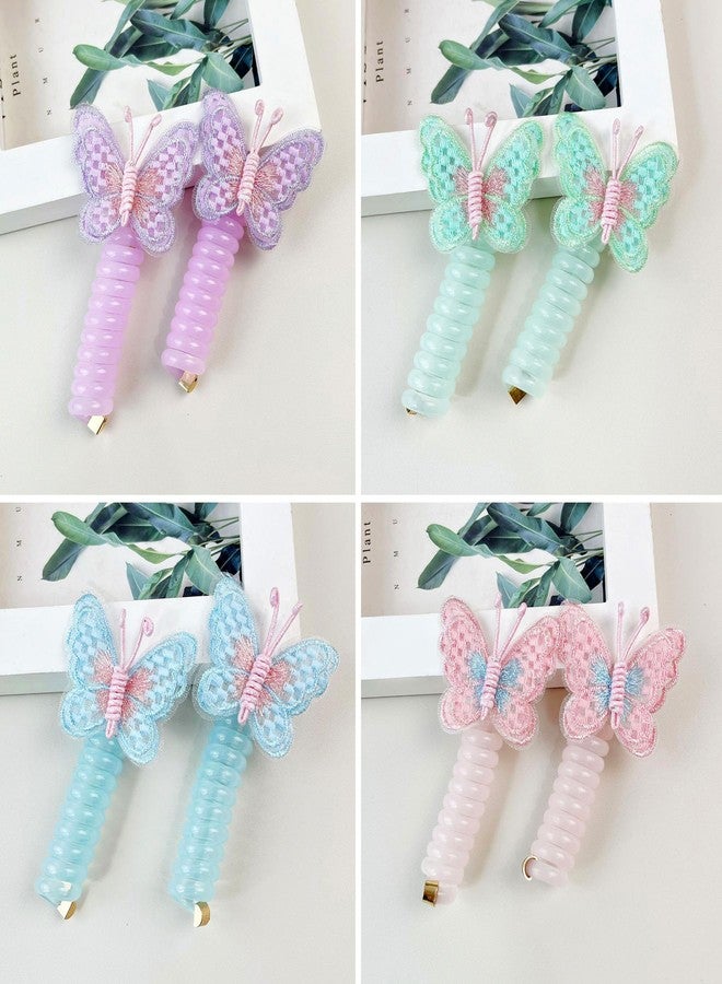 RAINBOW WSK أربطة شعر على شكل فراشة ملونة للأطفال - 8 قطع من رينبو WSK - Image 5