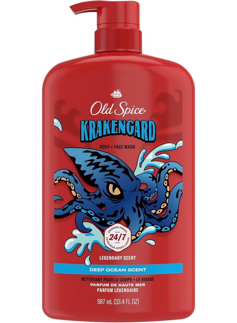 أولد سبايس غسول الجسم كراكنغارد للرجال، انتعاش يدوم 24 ساعة، رغوة غنية وتنظيف عميق، رائحة رجولية مستوحاة من المحيط - 987 مل - Image 1