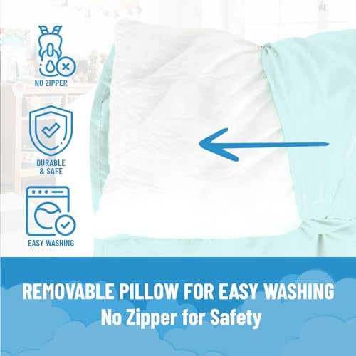 Jay Franco Kids Nap Mat with Embedded Pillow & Blanket – Soft 46"x20" Microfiber Sleeping Bag with Name Tag & Handle for School, Travel, Sleepover, Blue - Bluey - Image 4