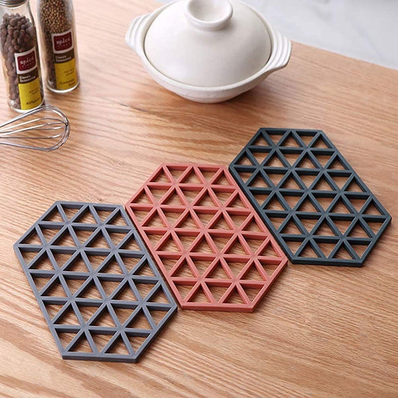 DHRUSIMI Silicone Trivet Mat for Hot Pans and Pots Counter Mat Heat Resistant Table Drying Mat for Kitchen Cooking Counter Plates to Protect Table and Restaurant Mix Color - Image 1