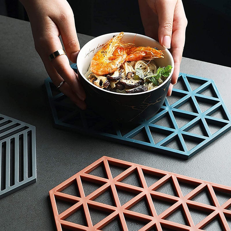 DHRUSIMI Silicone Trivet Mat for Hot Pans and Pots Counter Mat Heat Resistant Table Drying Mat for Kitchen Cooking Counter Plates to Protect Table and Restaurant Mix Color - Image 2