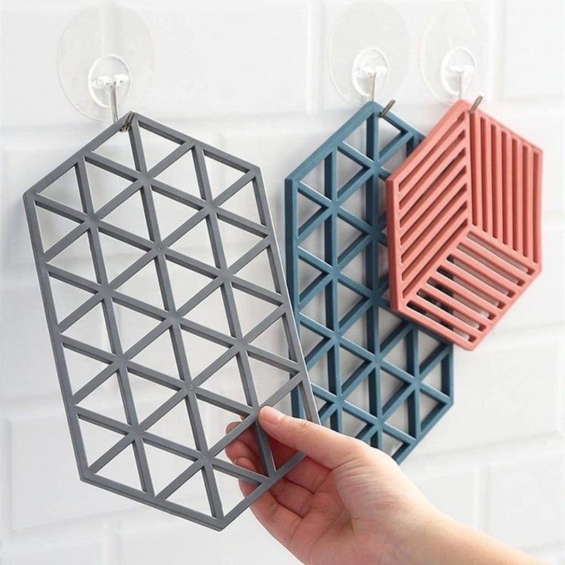 DHRUSIMI Silicone Trivet Mat for Hot Pans and Pots Counter Mat Heat Resistant Table Drying Mat for Kitchen Cooking Counter Plates to Protect Table and Restaurant Mix Color - Image 5