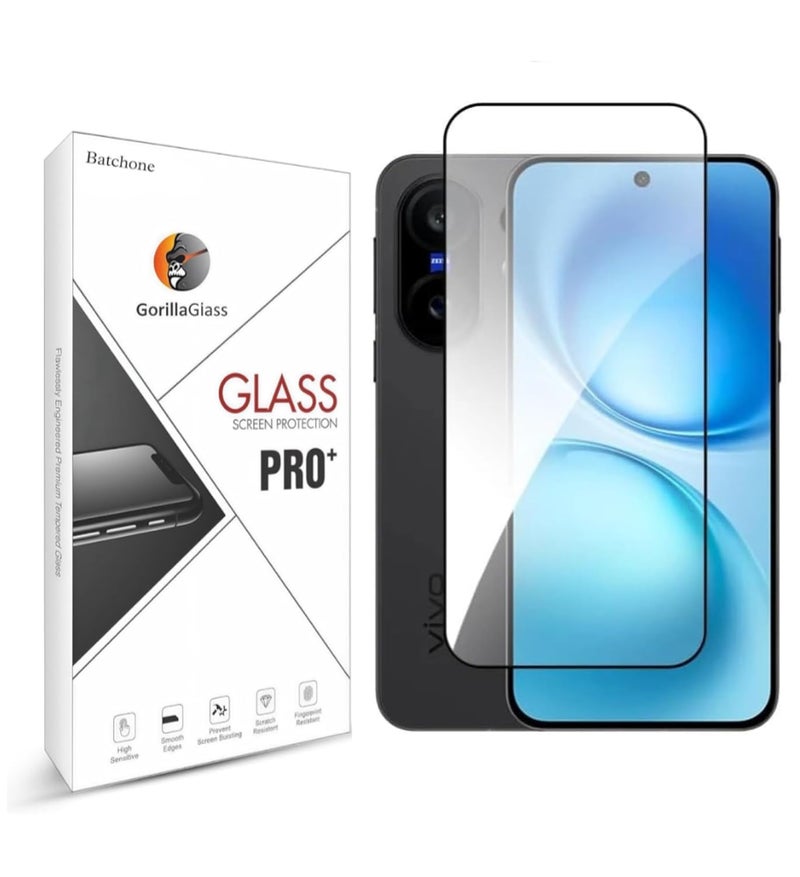 BATCHONE Premium Tempered Glass Screen Protector Compatible for Vivo X200 FE (Black) with Edge to Edge Coverage and Easy Installation kit, Pack of 1 - Image 1