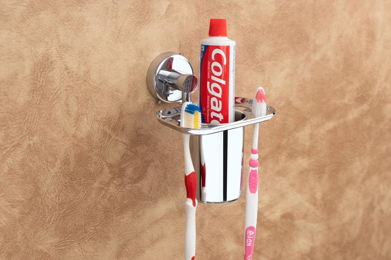 iSTAR Dream Stainless Steel Tooth Brush Holder/Tumbler Holder/Bathroom Accessories (Chrome) - Pack of 1 - Image 1