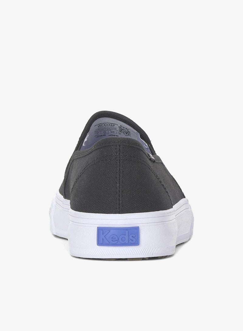 Keds Women's Double Decker Slip On Canvas Casual Sneaker Black - Image 2