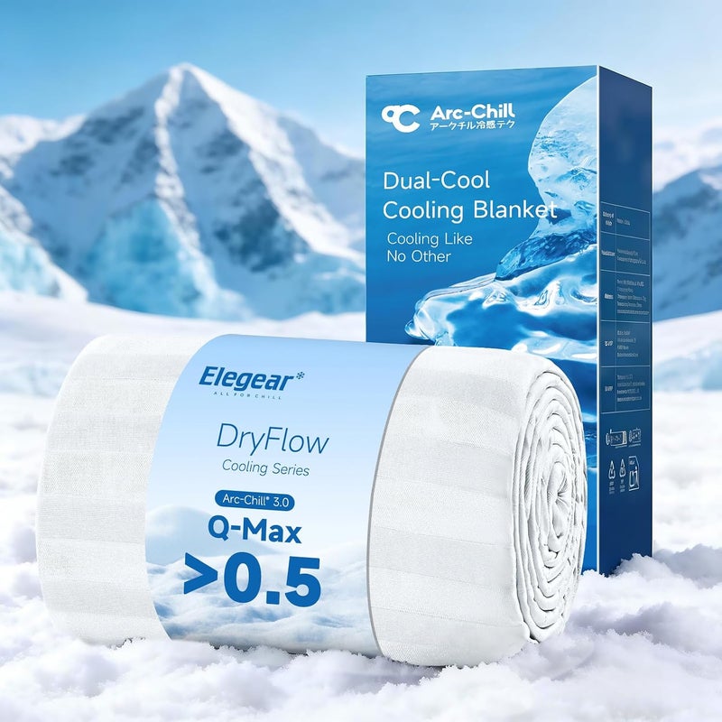 Elegear Cooling Blanket for Hot Sleepers Twin, Arc-Chill® 3.0 Cooling Tech Q-Max >0.5, Stay Cool & Dry All Night, One-Way Moisture Flow, No Sticky Feeling, Breathable Lightweight Summer Blanket - Image 1