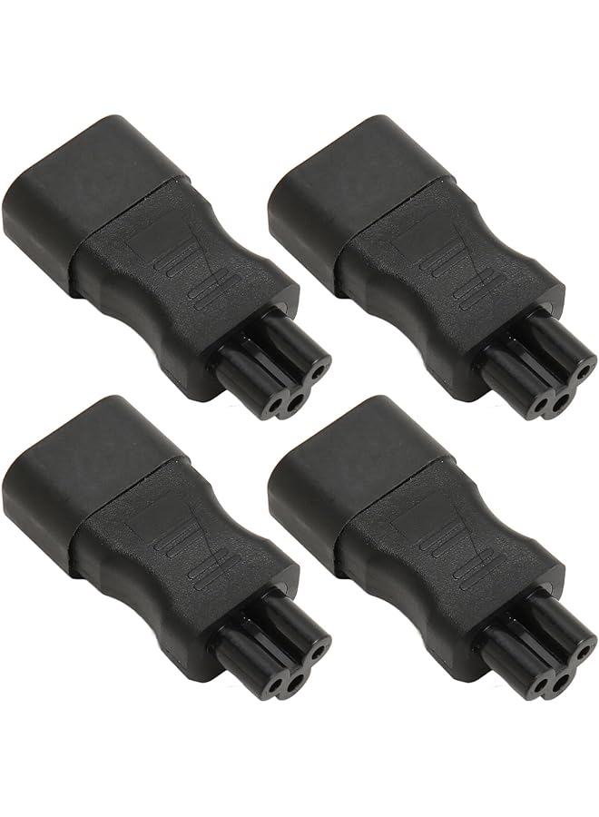 promass 4pcs IEC 320 C14 to C5 Power Adapter, Universal Power Socket Connectors, Inline Adapter Plug Power Socket Connector for PDU Cabinet
