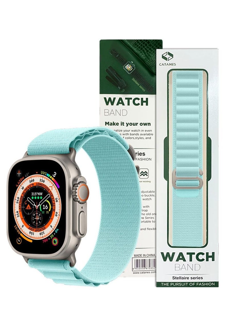 CATANES - Apple Watch Band 49mm 45mm 44mm 42mm Alpine Loop Band Women Men Adjustable with Metal G-Hook Strap for iWatch Ultra Series SE 8/7/6/5/4/3/2/1 Light Blue - Image 1