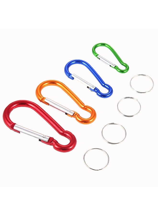 Generic Aluminum Alloy Snap Clip-4 Piece- Lightweight Heavy-Duty Multi-Size Durable Carabiner Clip Set with Quick-Release Snap Hook for Keychains, Backpacks, Purses, Tool Bags Belts and Everyday Carry  - Image 1