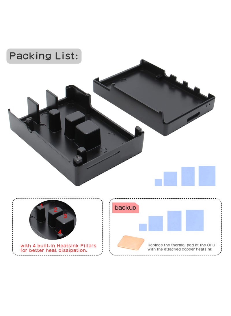Geekworm Geekworm for Raspberry Pi 4 Aluminum Case, Heavy Duty Passive Cooling Metal Case/Housing with Heatsink Pillar Compatible with Raspberry Pi 4 Model B Only-Black (P173)  - Image 5