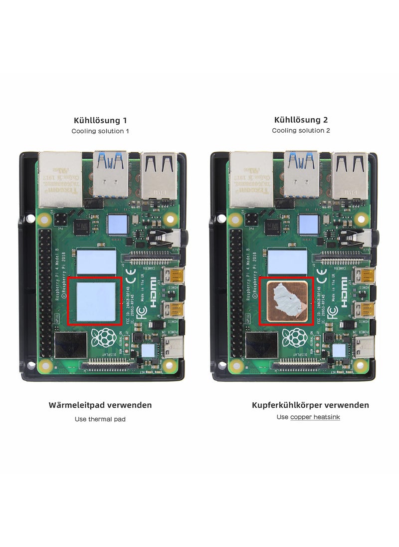Geekworm Geekworm for Raspberry Pi 4 Aluminum Case, Heavy Duty Passive Cooling Metal Case/Housing with Heatsink Pillar Compatible with Raspberry Pi 4 Model B Only-Black (P173)  - Image 3