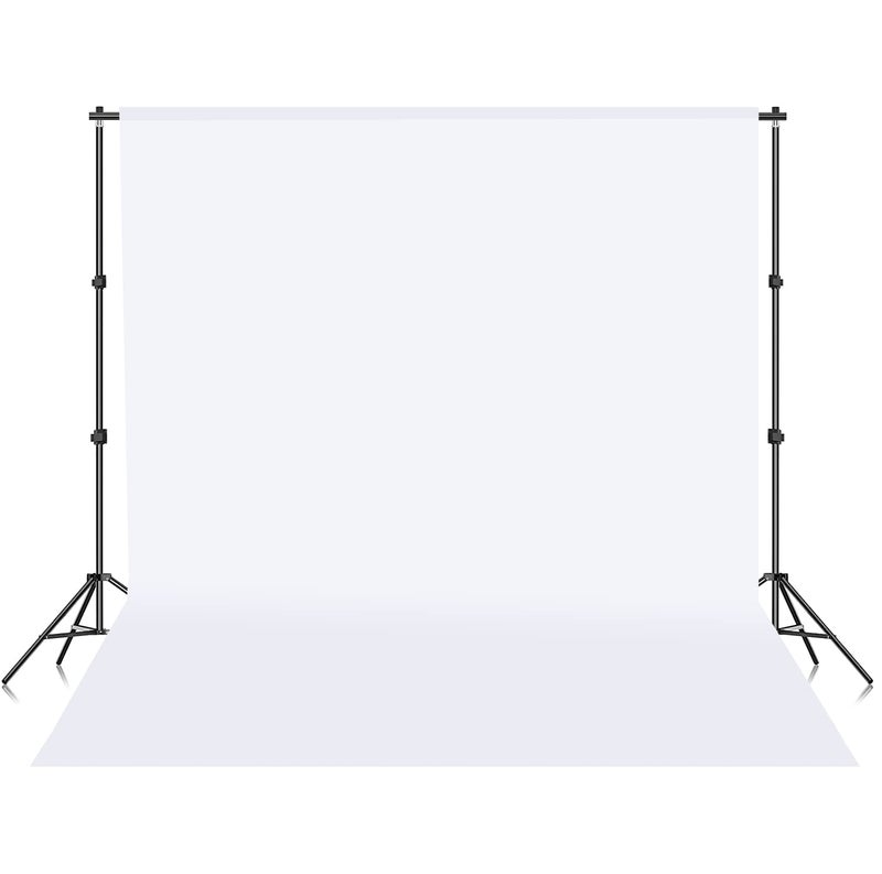 Boltove 8x20 Ft. White Screen Backdrop Background Curtain Rod Pocket for Photography Photoshoot Live Streaming Zoom Meetings VFX Editing YouTube Video FB Short Video Instagram Reels (Stand not included) - Image 1