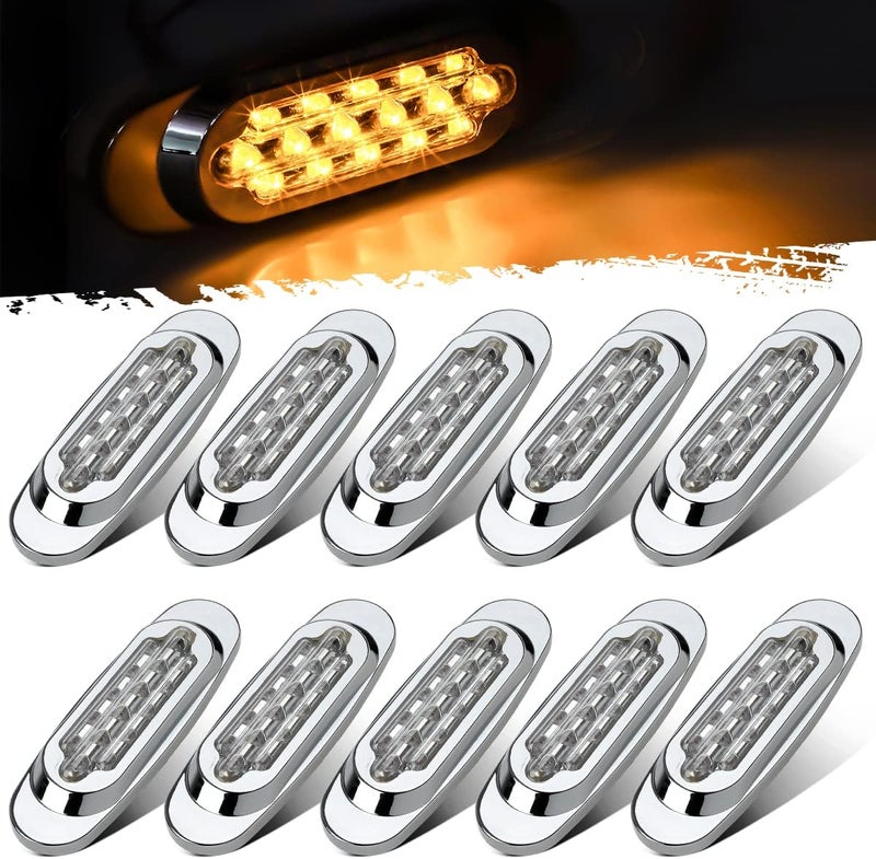 Partsam 10Pcs 6.5 Inch Amber LED Marker Lights - Image 1