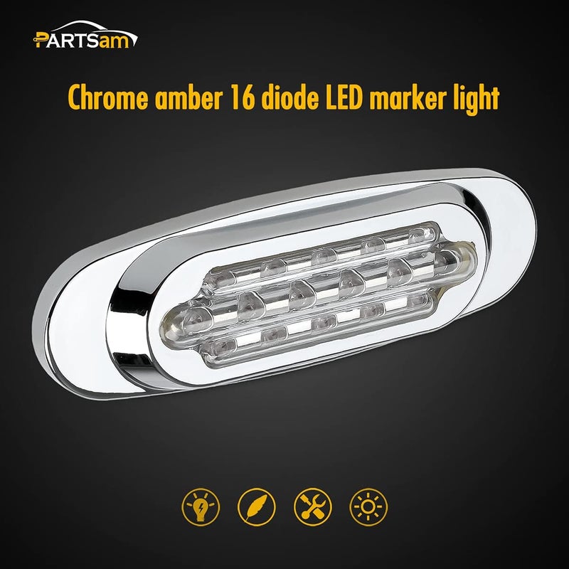 Partsam 10Pcs 6.5 Inch Amber LED Marker Lights - Image 2