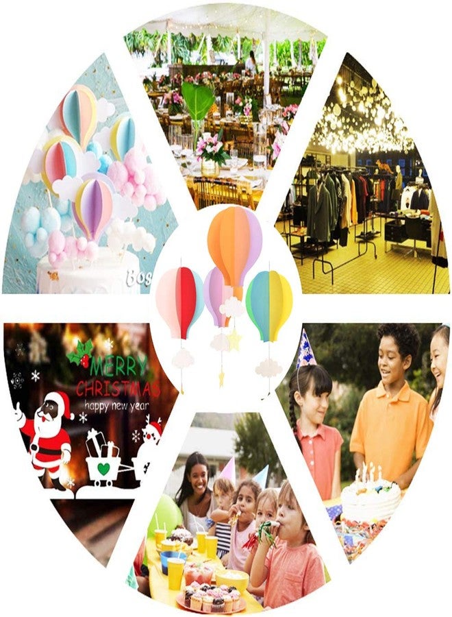 AZOWA Hot Air Balloon Decorations Assorted Color Big Size Air Balloon Paper Garlands Pack of 8 - Image 5