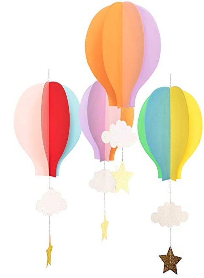 AZOWA Hot Air Balloon Decorations Assorted Color Big Size Air Balloon Paper Garlands Pack of 8 - Image 1