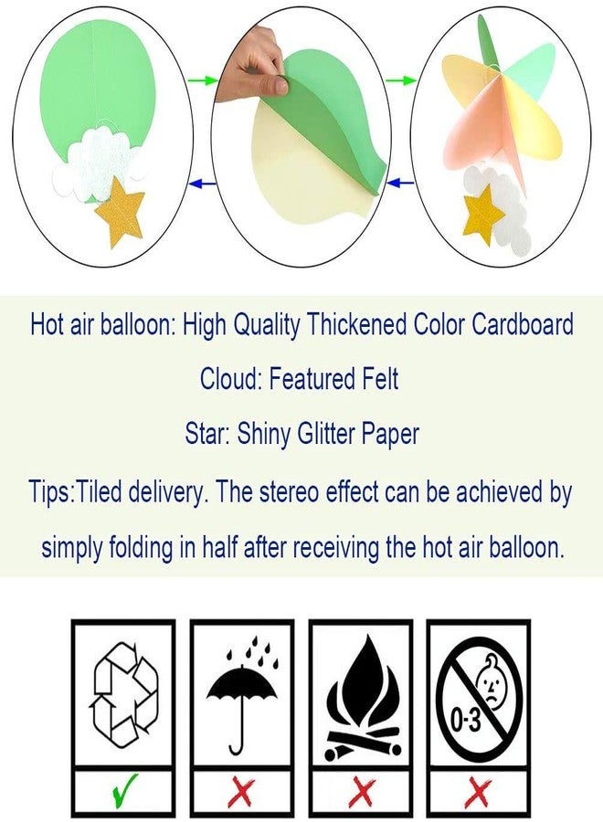 AZOWA Hot Air Balloon Decorations Assorted Color Big Size Air Balloon Paper Garlands Pack of 8 - Image 4