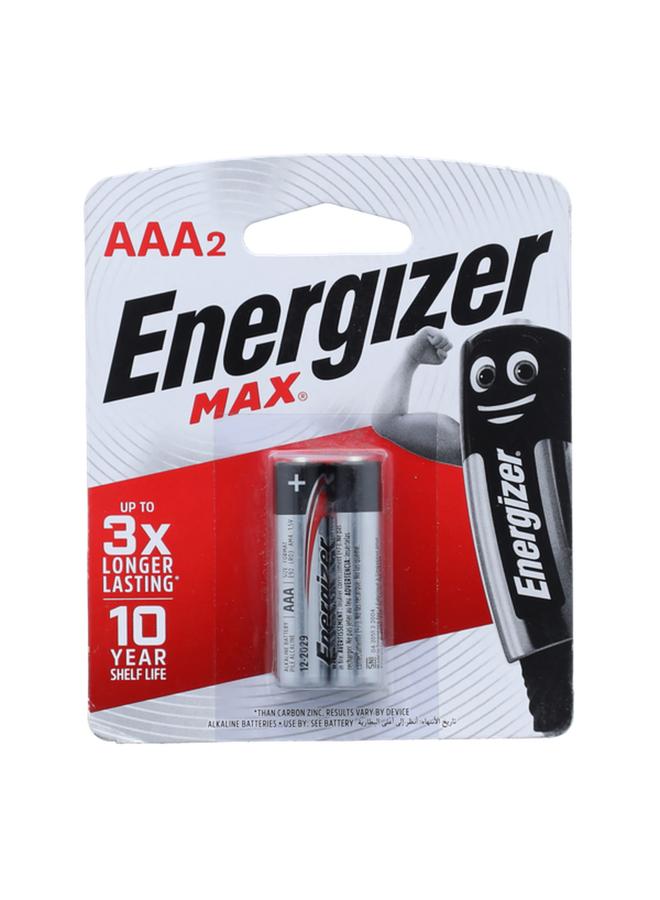 Energizer 2-Piece AAA E92 Long-Life Alkaline Batteries Set Multicolor ‎06101-E92BP2