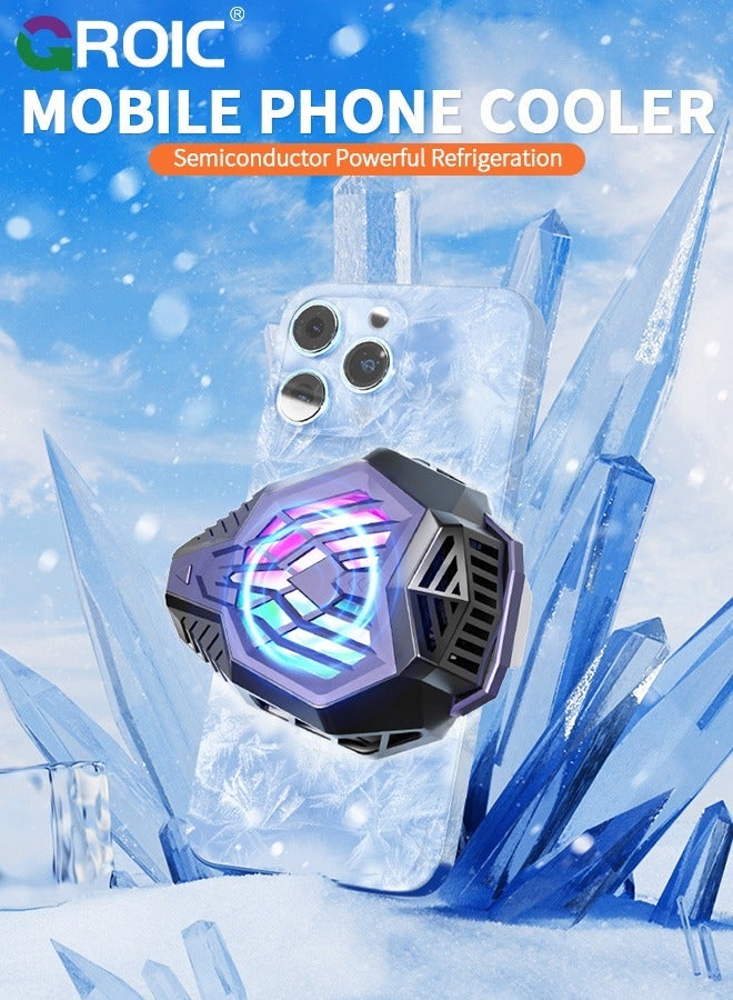 GROIC Phone Cooler for Gaming, Universal Cooling Fan with Two Modes, Mobile Radiator Case iPhone Android Smartphones from 4.5 to 7in, Cell Live Streaming - Image 2