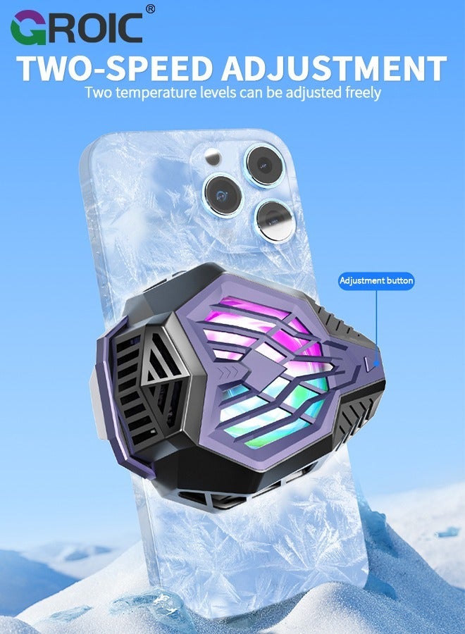 GROIC Phone Cooler for Gaming, Universal Cooling Fan with Two Modes, Mobile Radiator Case iPhone Android Smartphones from 4.5 to 7in, Cell Live Streaming - Image 3