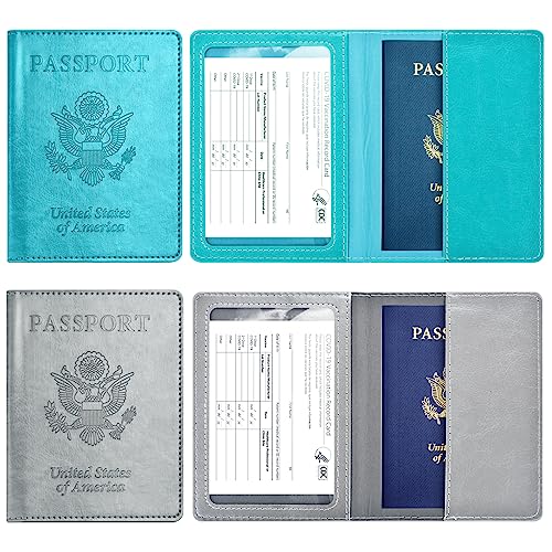 Eoehro 2Pack Passport Holder Wallet Cover Case, Travel Essentials for Women and Men - Image 2