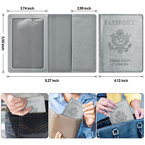 Eoehro 2Pack Passport Holder Wallet Cover Case, Travel Essentials for Women and Men - Image 4