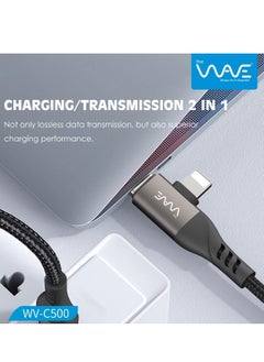 Wave USB C Cable, 4 in 1 Universal USB Cable, 60W Data Transfer Power Braided Cable 1Meter - Black  - Image 4