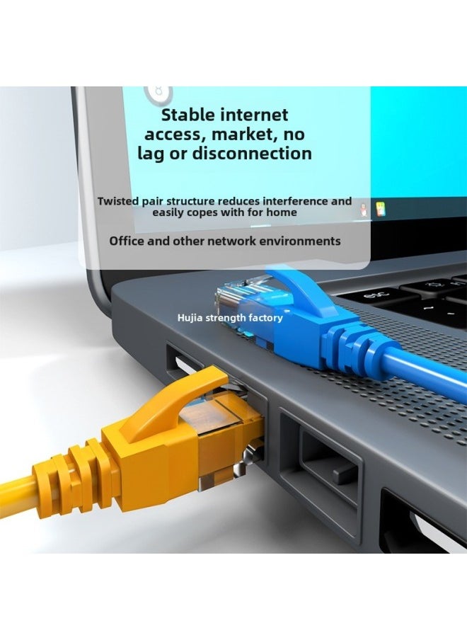Generic Pure Copper Network Cable Household Super 66 Gigabit Computer 55 Router 10 Broadband Finished High-speed Network 15 Meters-Color:Category 6 Black Single Shielded Gigabit Passed By Fuluke Oxygen-free Copper-Line Length:0.15m  - Image 4