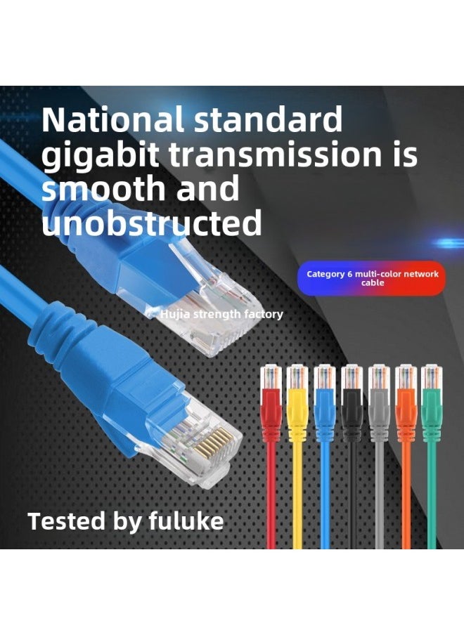 Generic Pure Copper Network Cable Household Super 66 Gigabit Computer 55 Router 10 Broadband Finished High-speed Network 15 Meters-Color:Category 6 Black Single Shielded Gigabit Passed By Fuluke Oxygen-free Copper-Line Length:0.15m  - Image 2