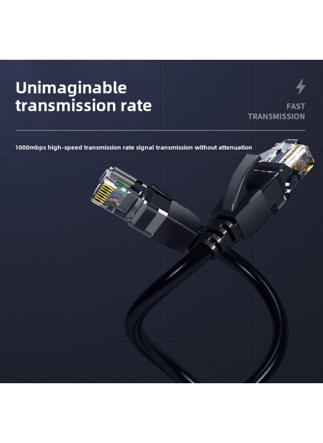 Generic Pure Copper Network Cable Household Super 66 Gigabit Computer 55 Router 10 Broadband Finished High-speed Network 15 Meters-Color:Category 6 Black Single Shielded Gigabit Passed By Fuluke Oxygen-free Copper-Line Length:0.15m  - Image 5