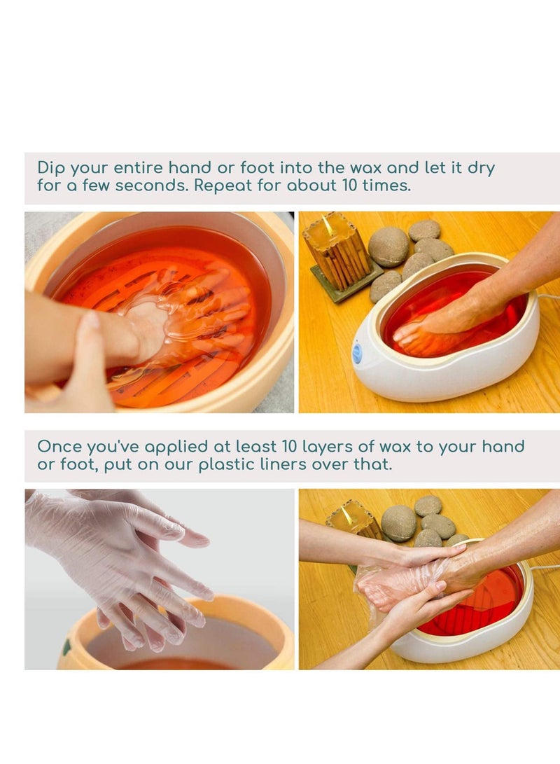 SYOSI Counts Paraffin Wax Liners Elastic Opening Insulated Mitts Sock Liners for Hands Feet Hot Wax Bath Heated SPA Therapy Wax Care Treatment Paraffin Wax Warmer Machine 200PCS - Image 4