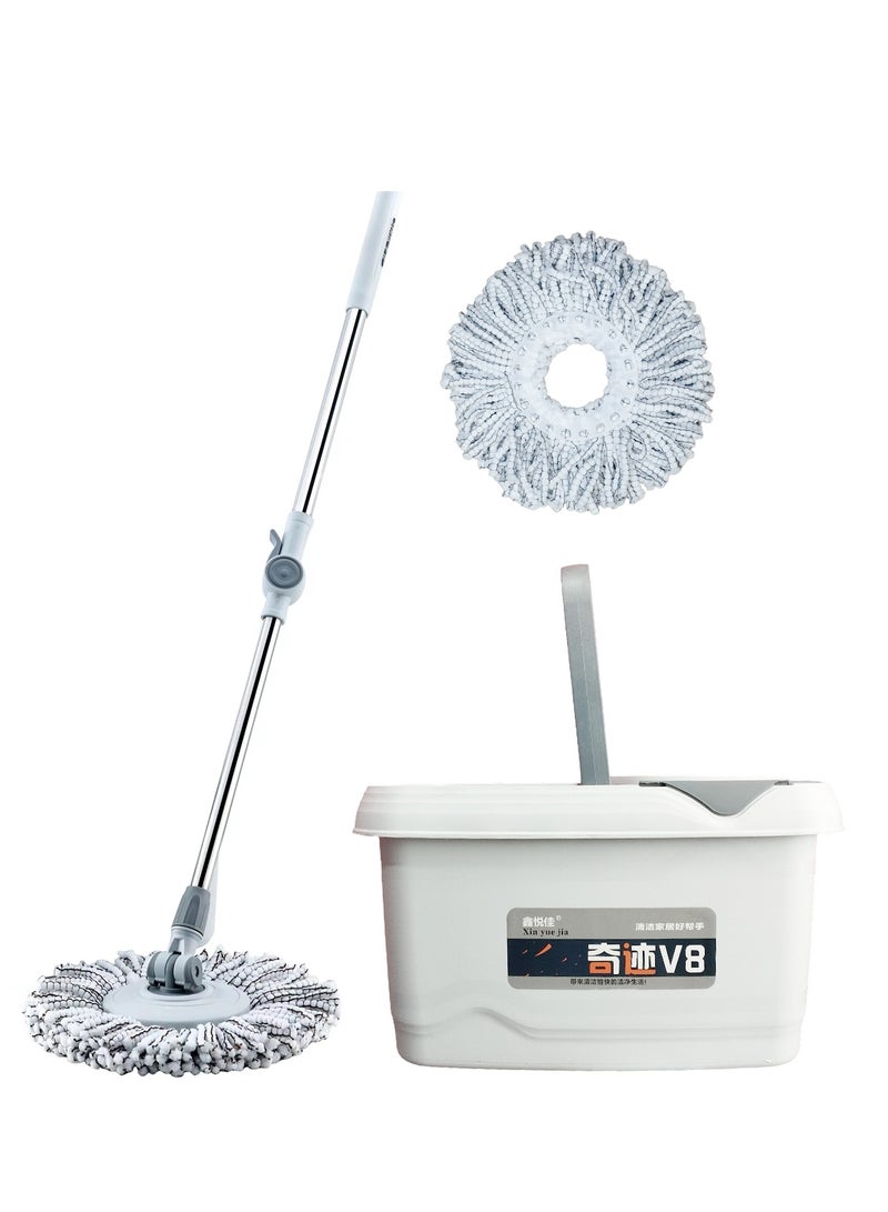 Spin Mop and Bucket Set, Separate Dirty Water, Spin Mop Bucket System Wringer Set  - Image 1
