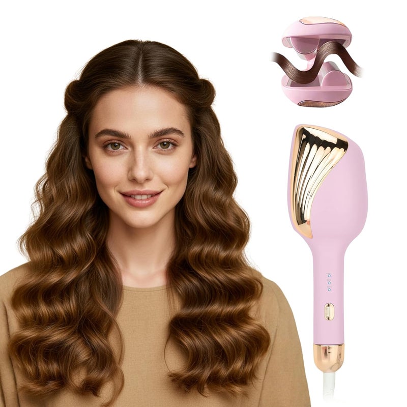 JAYTOP Hair Curler Machine | Automatic Hair Curler For Women with 3 Temperature Settings | Easy Wavy & Curly Hairstyles | Beach Waves Curling Iron | Anti-Scald Design, Quick Curls in 10-15 Min, Tangle-Free, Ceramic Coating, 360° Swivel Cord (Pink) - Image 1