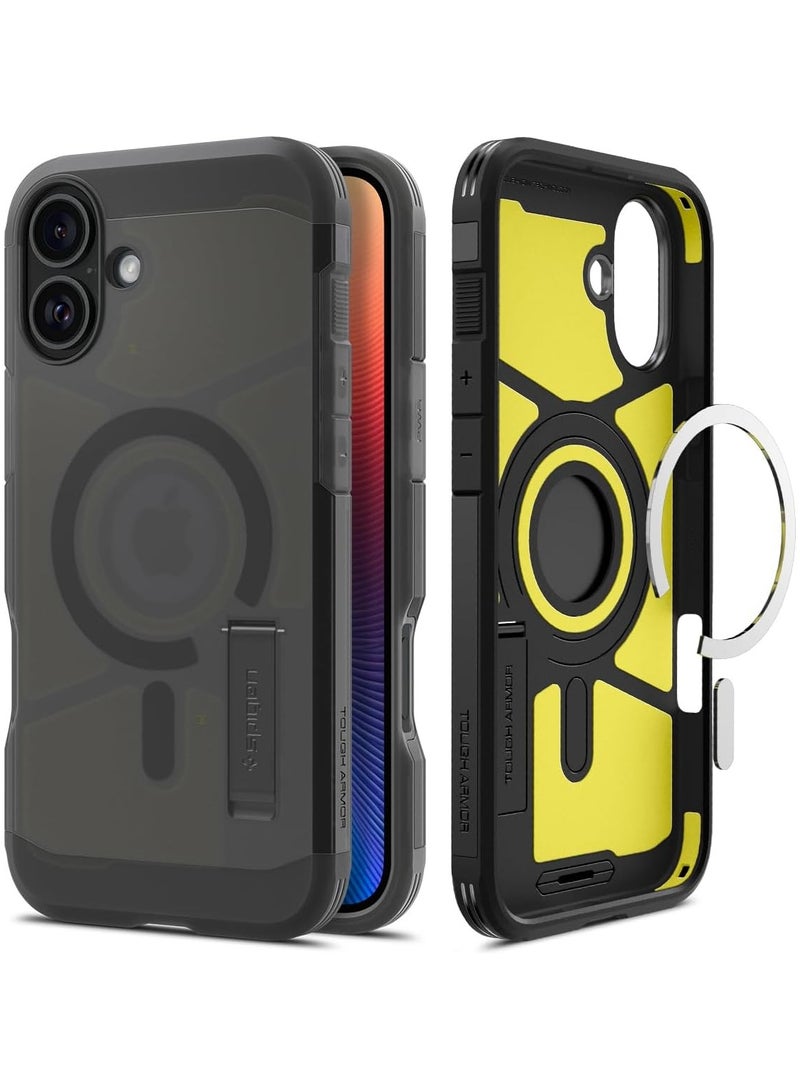 Spigen غطاء حماية Tough Armor MagFit AI لهاتف iPhone 16 مع حامل (2024) - أسود فاتح - Image 1