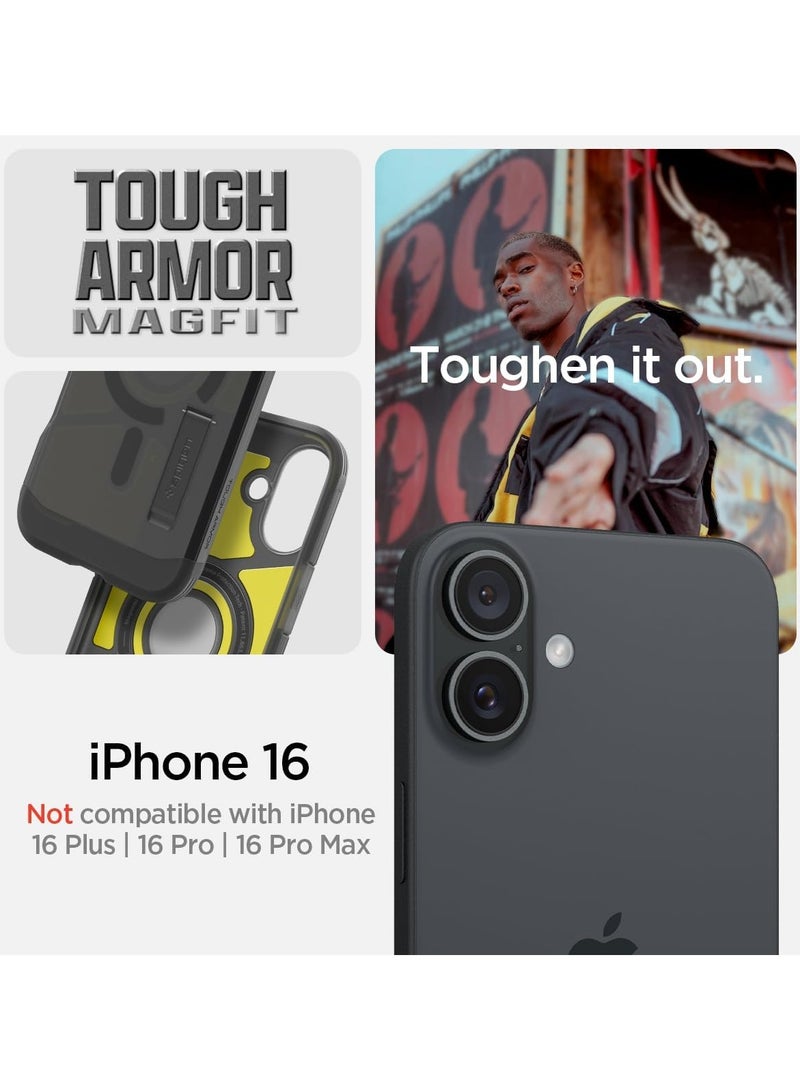 Spigen غطاء حماية Tough Armor MagFit AI لهاتف iPhone 16 مع حامل (2024) - أسود فاتح - Image 2
