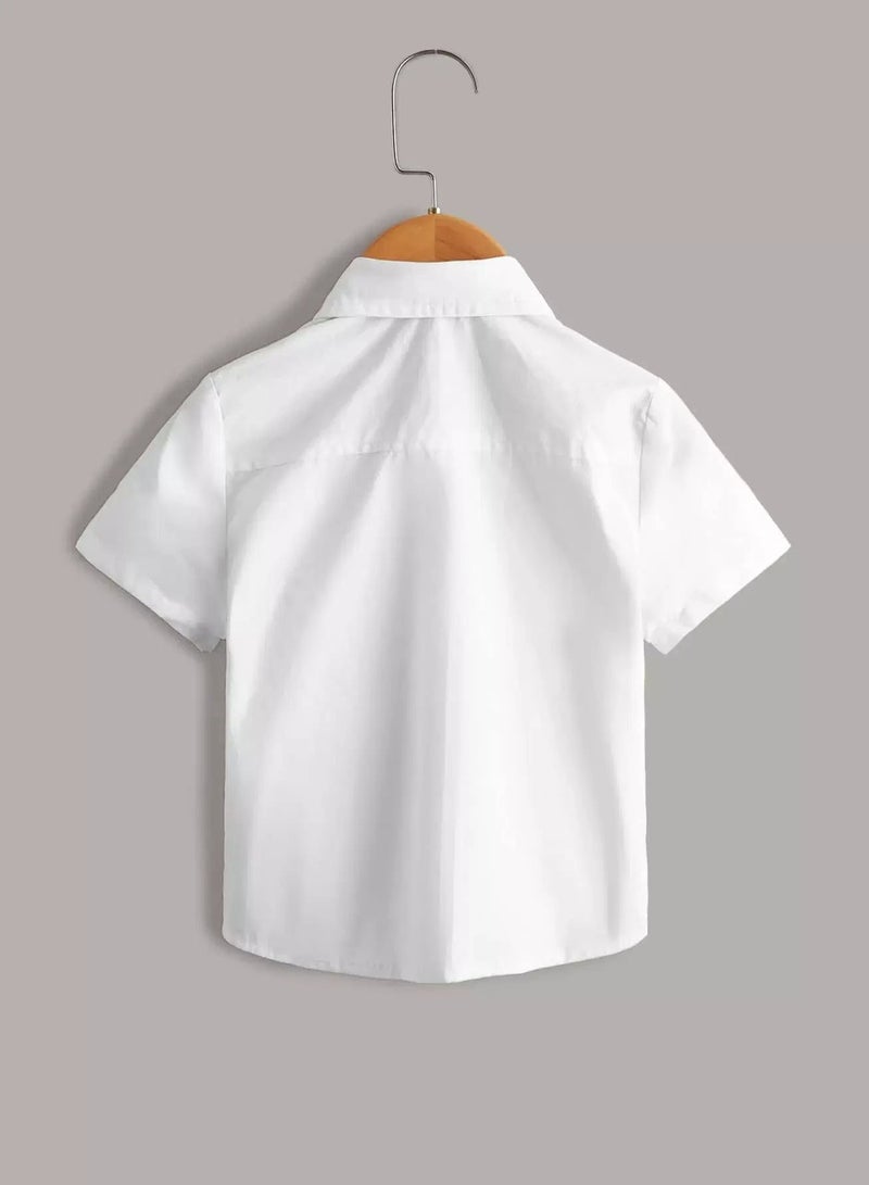 Toddler Boys 2pcs Button Front School Shirt  - Image 4
