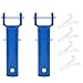 MEETOOT 2pcs Blue Color Vacuum Pool Brush Handle Universal Replacement Parts with V Clips and Pins for Swimming Pool - Image 2