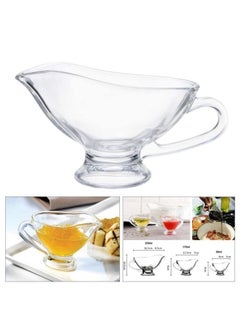Generic 2pcs Clear Glass Boat Shaped Sauce Dressing Jar for Salad Mixes Cream Sauce Black Pepper 210ml  - Image 2
