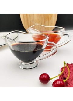 Generic 2pcs Clear Glass Boat Shaped Sauce Dressing Jar for Salad Mixes Cream Sauce Black Pepper 210ml  - Image 4