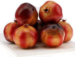Woration 6 PCS Artificial Pomegranates Fake Realistic Simulation Fruits Vivid Pomegranates for Home Ornament Fruit Desk - Image 1