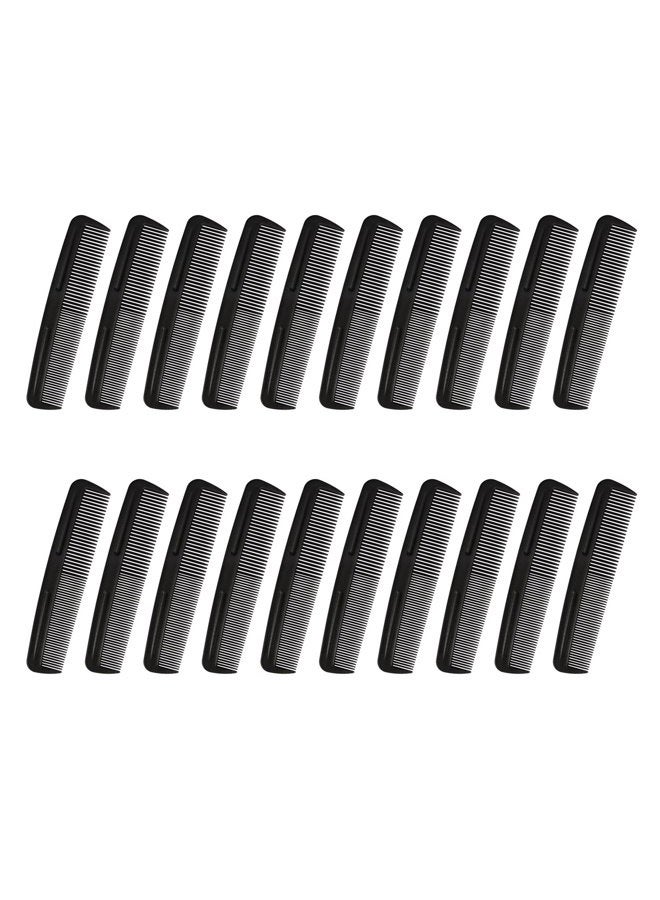 Cubaco 5 inch Hair Comb Pocket Size Comb Perfect for Travelling, Black (20 Pack) - Image 1