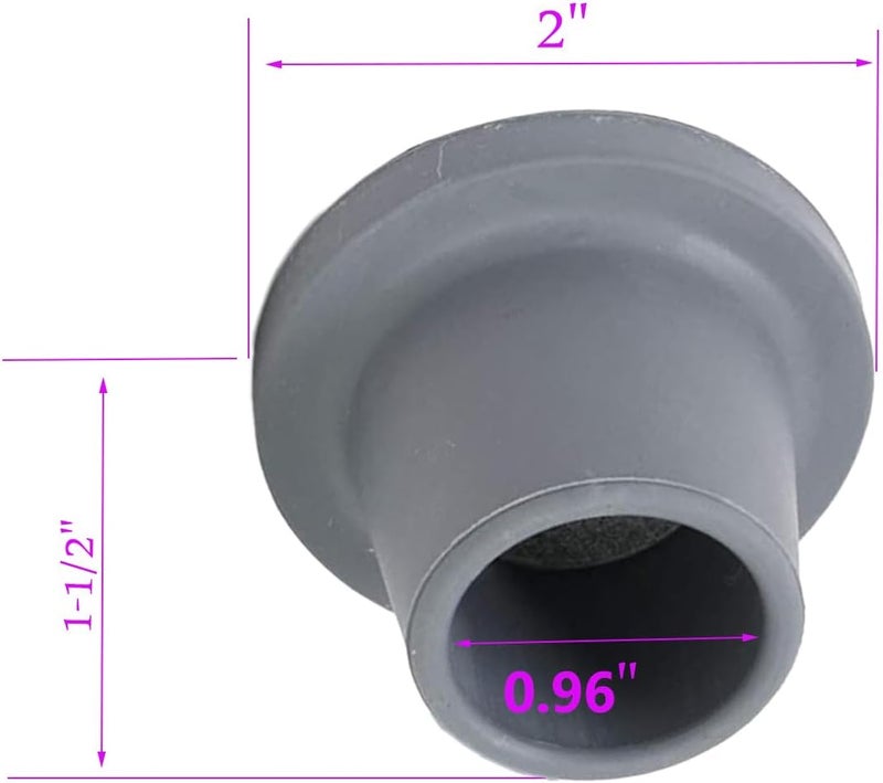 RAIKEDR Replacement Feet for Shower Chair Bath Seat, shower stools and transfer bench, non-skid Shower Bench and Tub Transfer Benches Rubber Suction Cup Feet, Metal Insert Reinforced(Pack of 4) (1" I.D, Grey) - Image 2