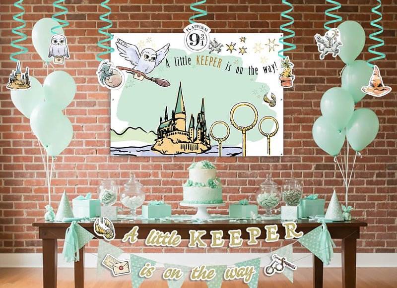 CONQUEST Harry Potter Baby Shower Banner, Large Photo Op Backdrop, Sprinkles, Gender Reveals, Party Supplies, Magical Wall Decorations for Wizarding World Parties, 5ft x 7ft (60'' x 84''), Officially Licensed - Image 4