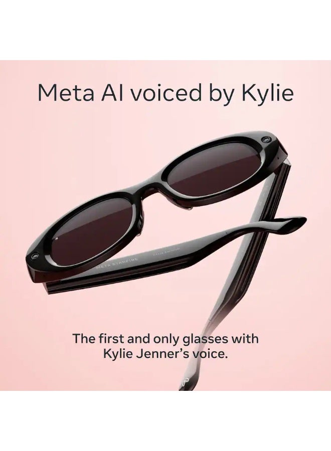 Meta 155 mAh Meta Starfire Kylie Edition-Smart AI glasses for Women, Men-Meta AI, 12MP Camera, Live Translate-Transitions Grey Lenses - Classic Black - Frame size & fit: Standard & Adjustable bridge Classic Black - Image 3