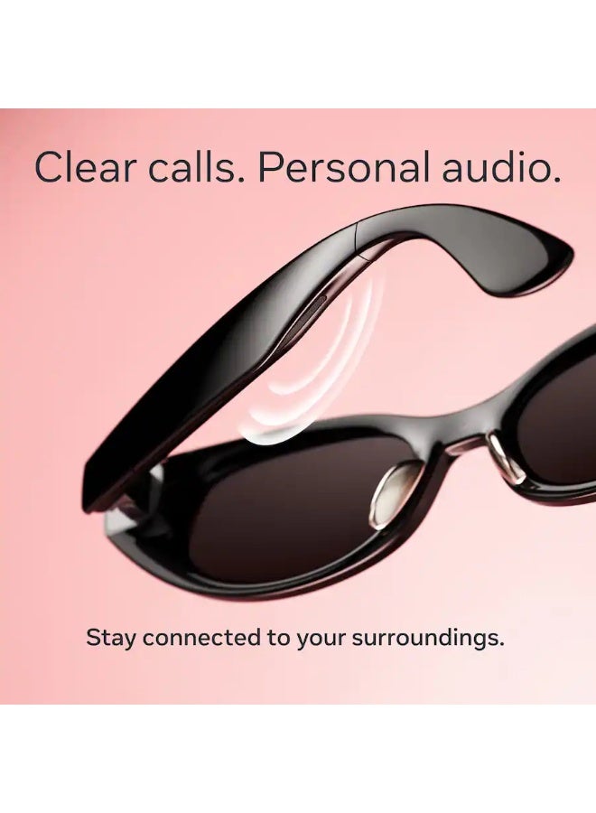 Meta 155 mAh Meta Starfire Kylie Edition-Smart AI glasses for Women, Men-Meta AI, 12MP Camera, Live Translate-Transitions Grey Lenses - Classic Black - Frame size & fit: Standard & Adjustable bridge Classic Black - Image 5
