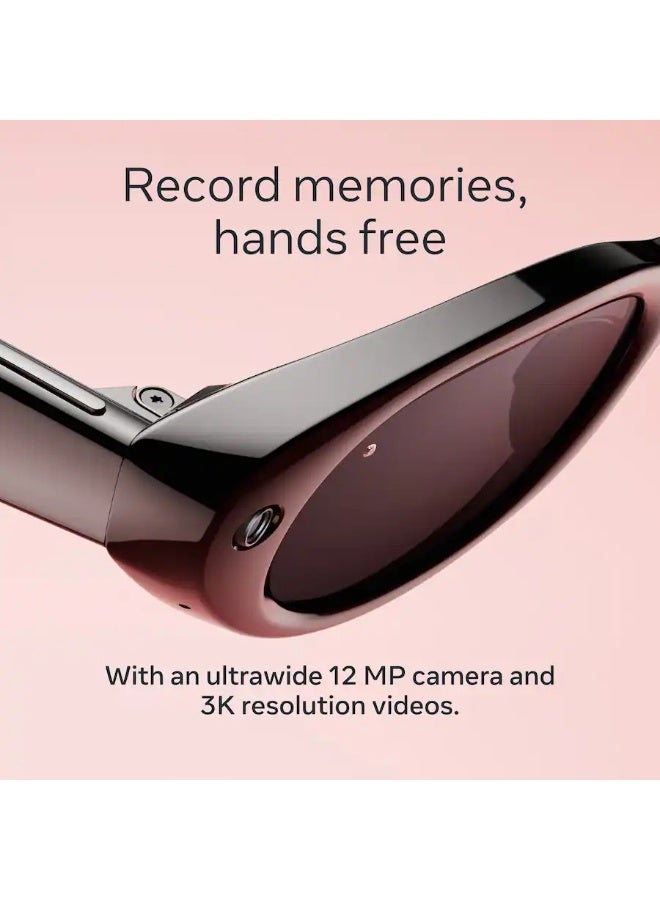 Meta 155 mAh Meta Starfire Kylie Edition-Smart AI glasses for Women, Men-Meta AI, 12MP Camera, Live Translate-Transitions Grey Lenses - Classic Black - Frame size & fit: Standard & Adjustable bridge Classic Black - Image 4