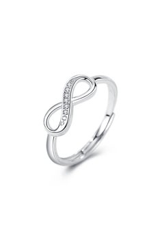 S925 Sterling Silver Fashionable Infinity Ring ZW48 White Gold
